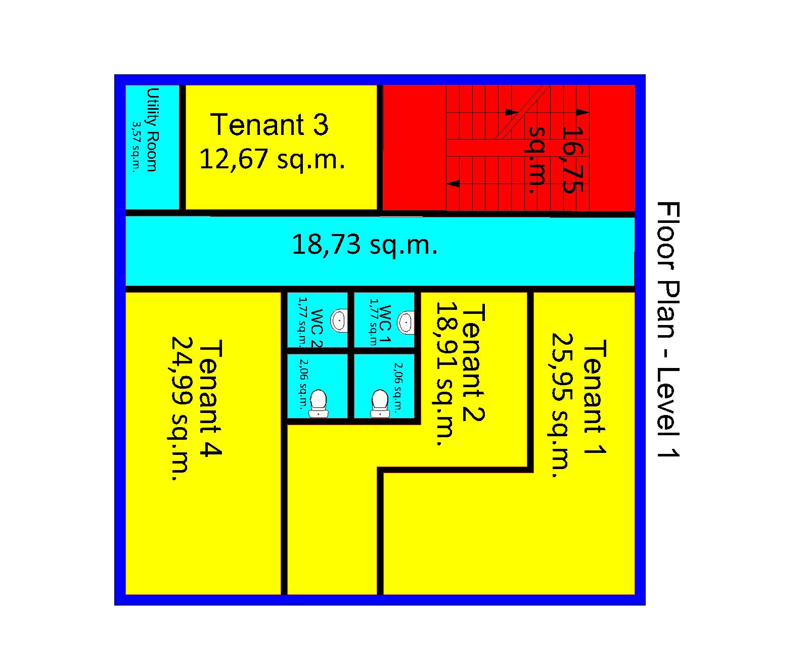 Measured floor area based on official plan